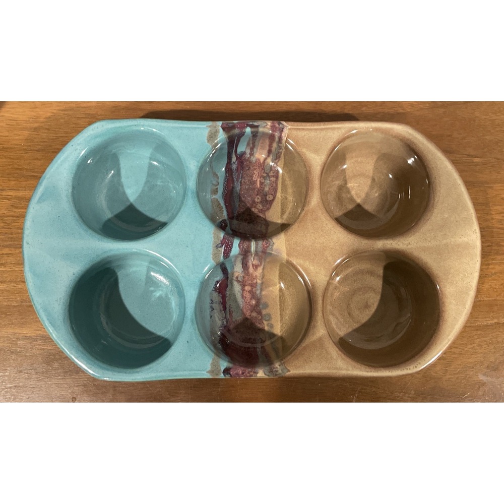 Neher 2012 Pottery‎ 6 Muffin Cupcake Pan Handmade